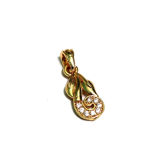 1 Pc, 18x8mm AD Charms Golden - Golden