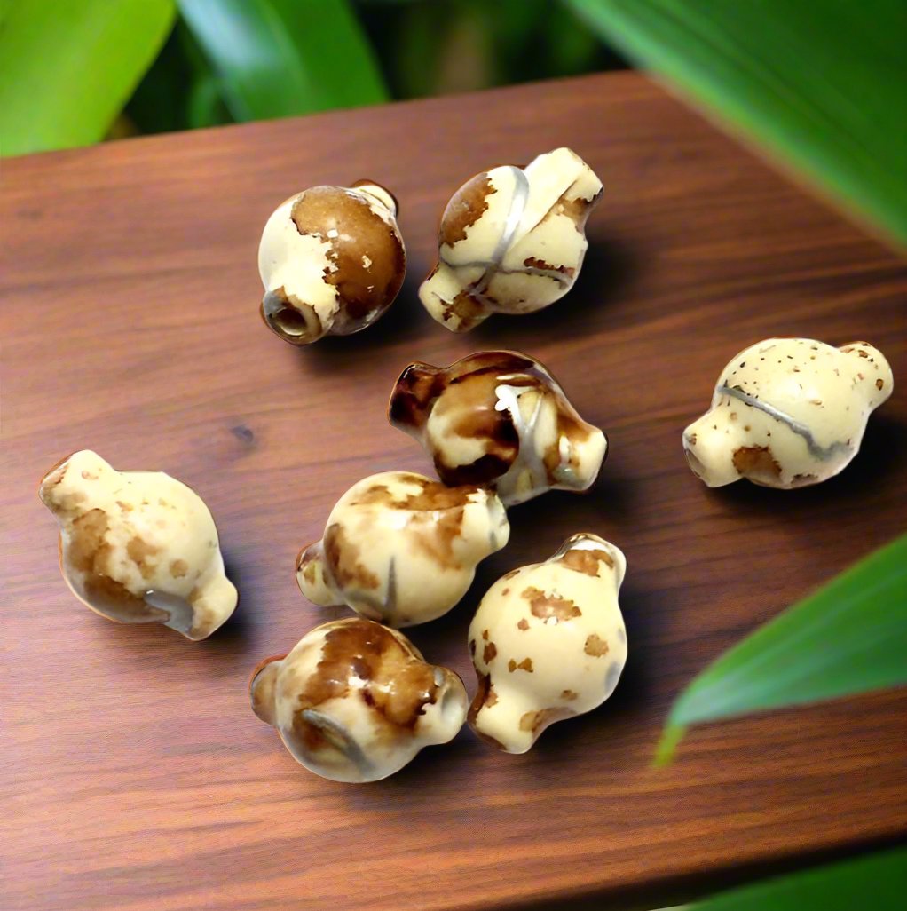 50+ Acrylic Splash RONDELLE Beads 16x12mm - Brown / Acrylic / Rondelle