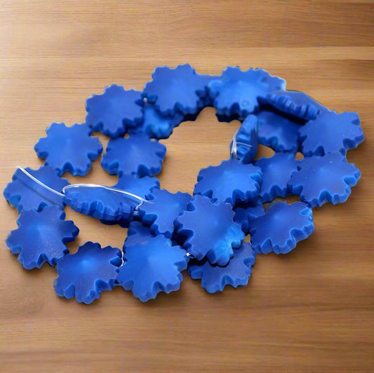 25 Neon Acrylic Flower Beads Violet 15mm - Purple / Acrylic / Other