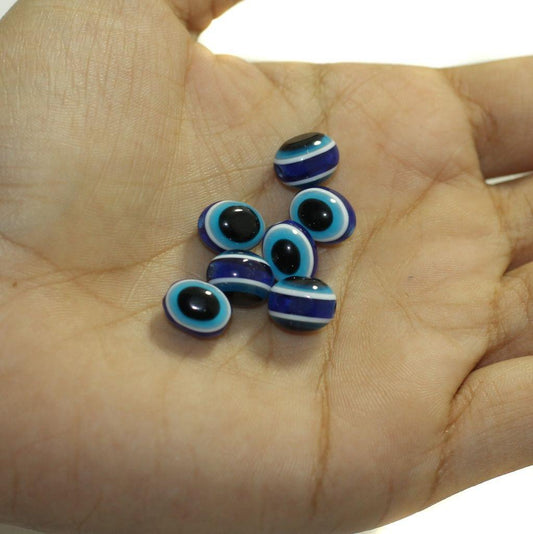 10x7mm Oval Acrylic Eye Beads - Blue / Acrylic / 100 Pcs
