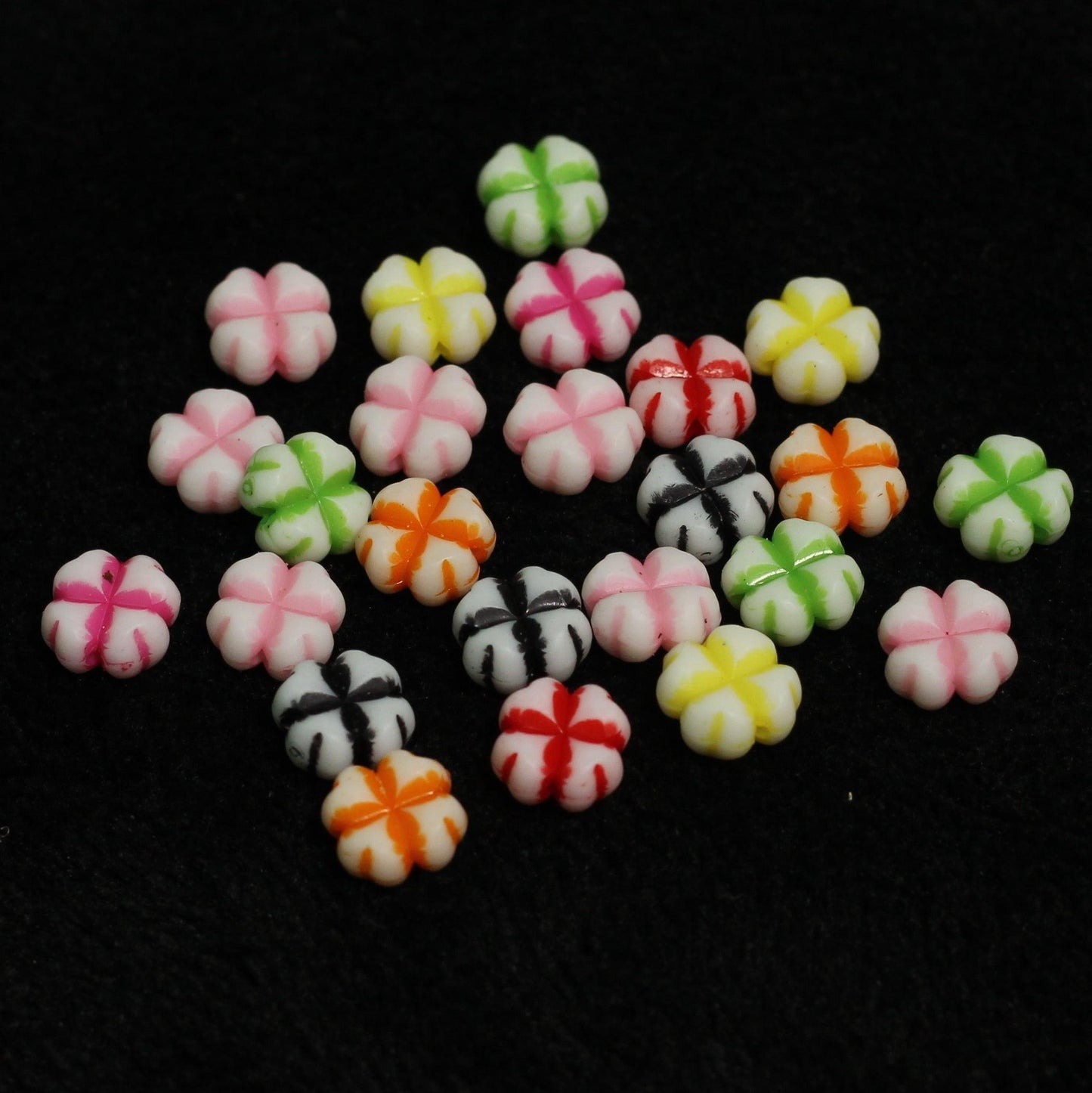 10x5mm Flower Acrylic Beads Assorted Color - MultiColor / Acrylic / 100 gm