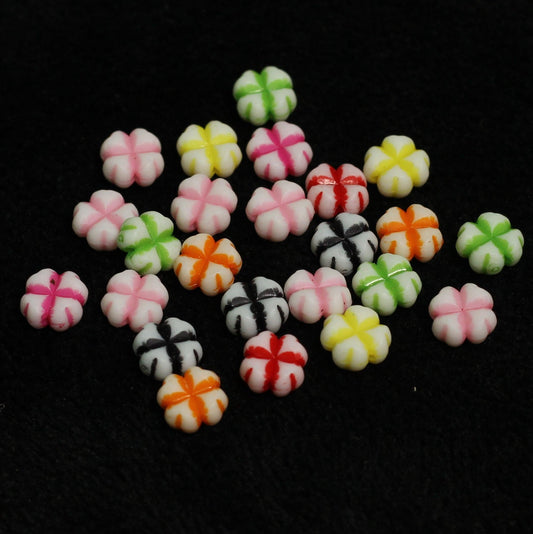10x5mm Flower Acrylic Beads Assorted Color - MultiColor / Acrylic / 100 gm