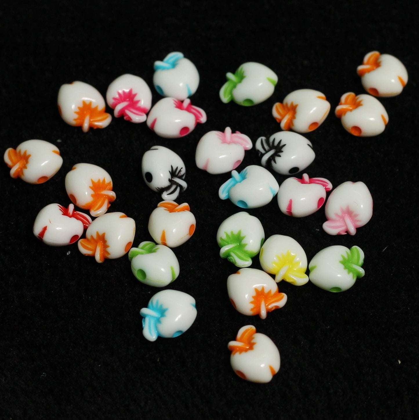 100 gm, 10mm Mango Acrylic Beads Assorted Color - MultiColor / Acrylic / 100 gm