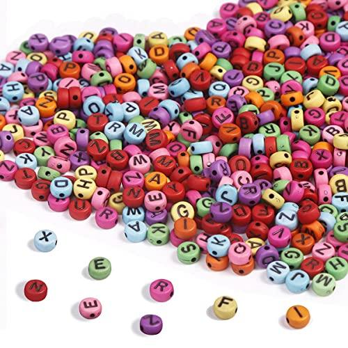 100 gm, Acrylic Round A to Z Alphabet Letter Beads Multicolor 6mm - MultiColor / Acrylic / 100 gm