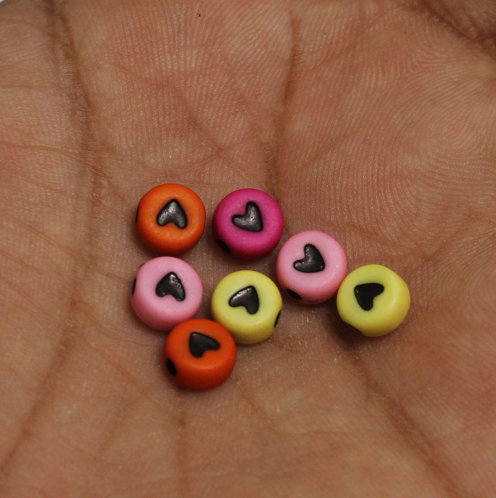 100 gm, 6mm Acrylic Round Hearl Beads Multicolor - MultiColor / Acrylic / 100 gm