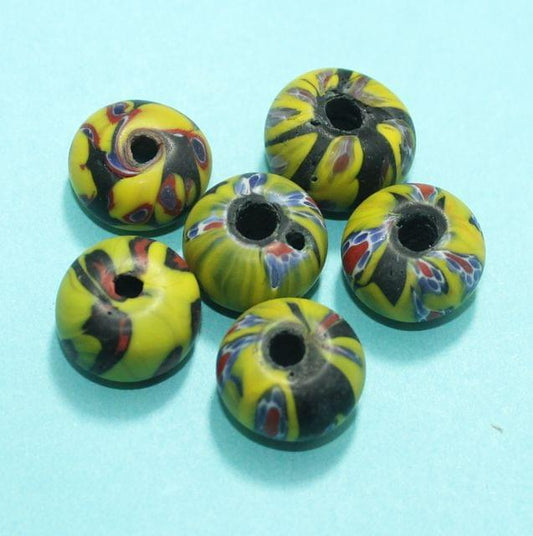 50 Assorted Antique Mosaic Glass Beads 19-12 - MultiColor / Glass / Tyre