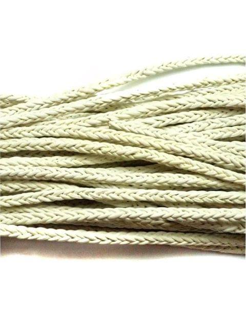 1 Mtr. Braided Leather Cord 5mm - White