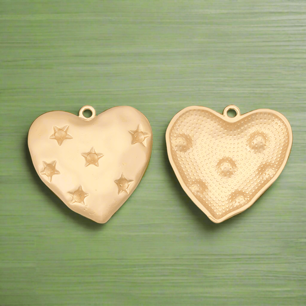 Alloy Pendant Heart Gold Rhinestone Settings 30x30x4mm - 2 Pcs [ Rs 47.5 / Piece ]