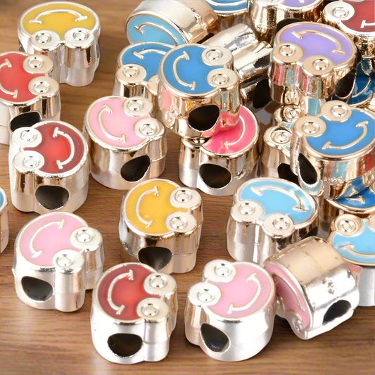 11x12x8mm, Acrylic Frog Big Hole Beads MultiColor - Acrylic / MultiColor / 20 Pcs