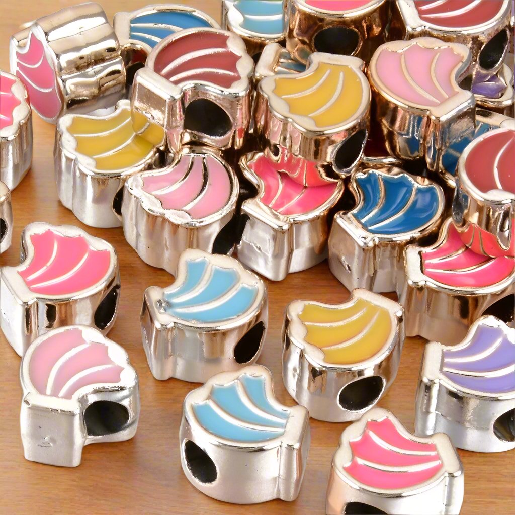 20 Pcs, 12x11x7mm, Acrylic Banana Big Hole Beads MultiColor - Acrylic / MultiColor