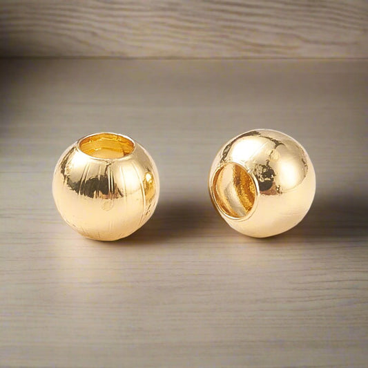 6mm Brass Round Beads Golden - Brass / Golden / 100 Pcs