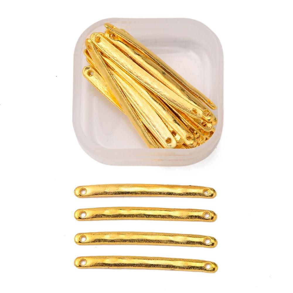 36Pcs, 33x3x1mm, Bar Links Connectors Golden - Golden