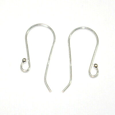 15mm Anti Tarnish Rhodium Plated Ear Hooks - Brass / Silver / 10 Pcs