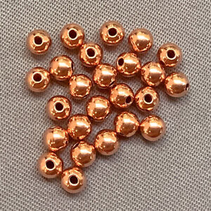 200 Pcs, 6mm Acrylic CCB Round Beads - Copper / Acrylic / Round