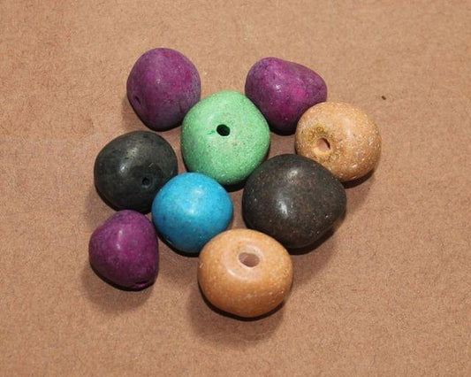 50 Pcs Ceramic MultiColor Beads 19-14 mm - MultiColor / Ceramic / Assorted