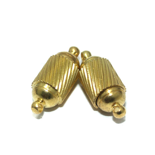 5 Pcs, 19x8mm Magnetic Clasps Golden - Golden / Brass