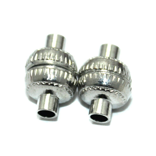 5 Pcs,10x3mm Magnetic Leather Clasps - Silver / Brass