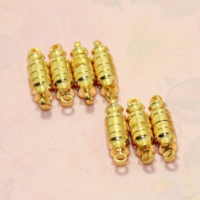 12x5mm Magnetic Clasps Golden - Golden / Brass / 5 Pcs