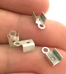 3x6mm Metal Cord Ends - Silver / 50 gm