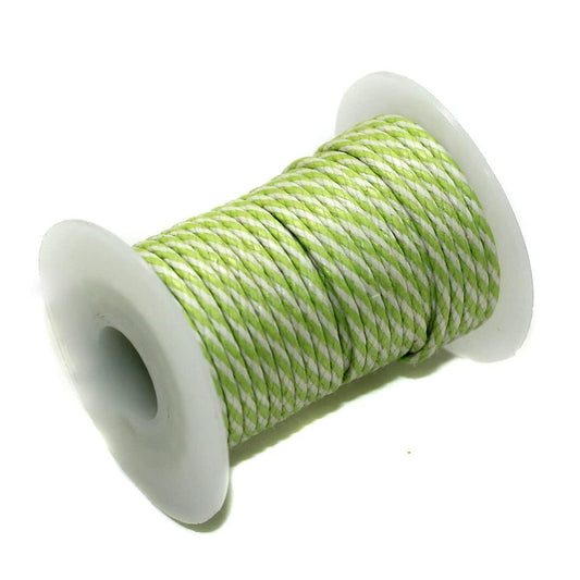 10 Mtrs Baker Twin String Cotton Cords Rope - Parrot Green / Cotton / 1mm