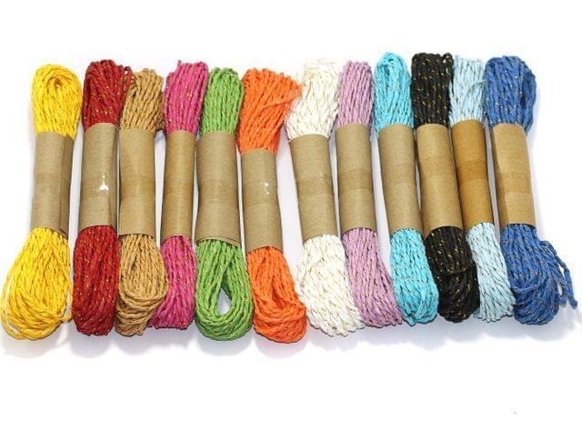 12 Colorful DIY Paper Rope Threads 2mm - MultiColor / Thread / 2mm