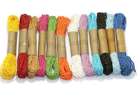 12 Colorful DIY Paper Rope Threads 2mm - MultiColor / Thread / 2mm