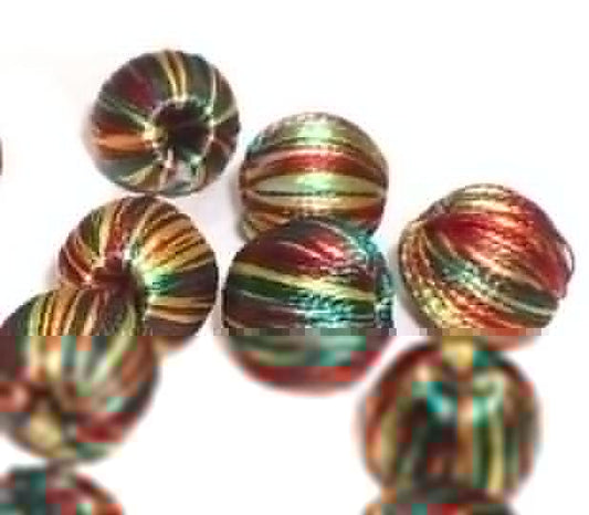 25 Crochet Round Beads Assorted 10 mm - MultiColor / Thread / Round