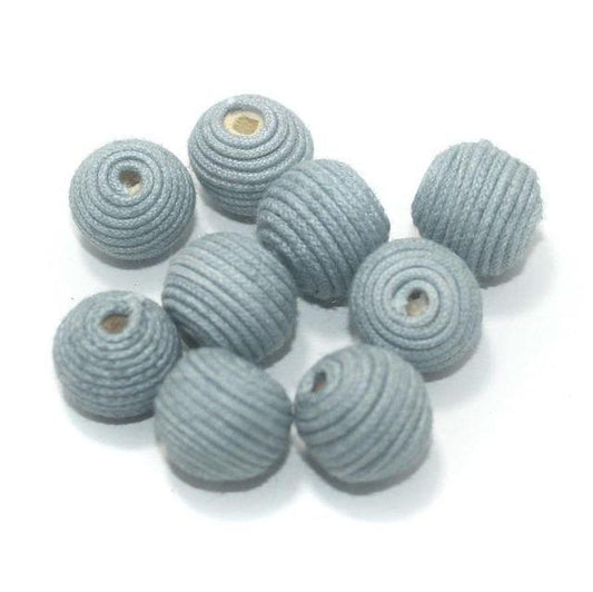 25 Pcs Crochet Round Beads Grey 17 mm - Grey / Thread / Round