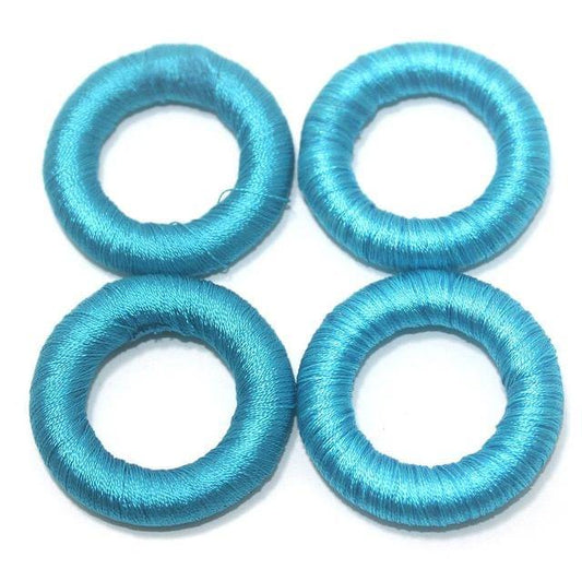 25 Pcs. Crochet Ring Sky Blue 36 mm - Blue / Thread / Round