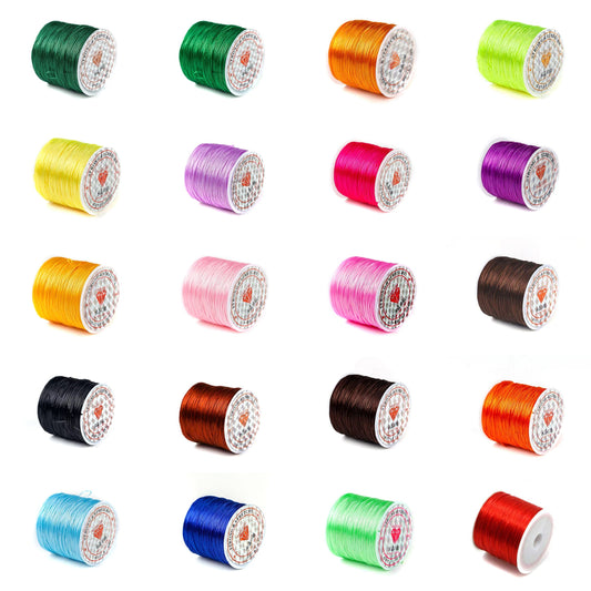 20 Colors, 0.5mm Flat Elastic Cords Combo - MultiColor / Elastic