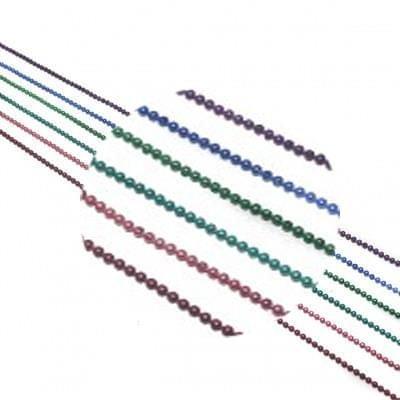 Metal Color Ball Chain For Silk Thread Jewellery Making 6 Colors Combo 1mm , Each Color 1 Mtr - MultiColor / 1mm / Iron