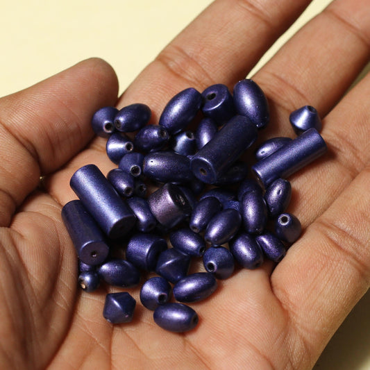 8 MM Oval Multi Disco Beads - Blue / Oval / 100 gm