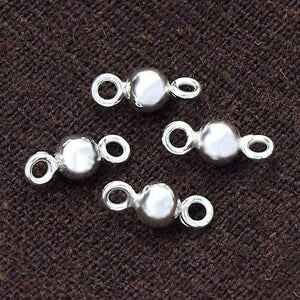9x4mm, Silver ball connectors - Silver