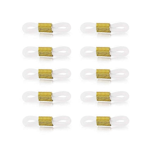 10 Pcs Eyeglass Chain Rubber Ends - Golden / 0.75 Inch / Rubber