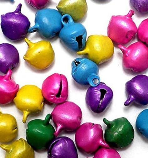 200 Pcs, 6mm Embellishments Jingle Bell Ghungroo Beads - MultiColor / 6mm / Iron