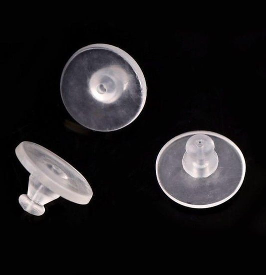 50 Pcs, 9mm Earring Post Studs - 9mm / Rubber