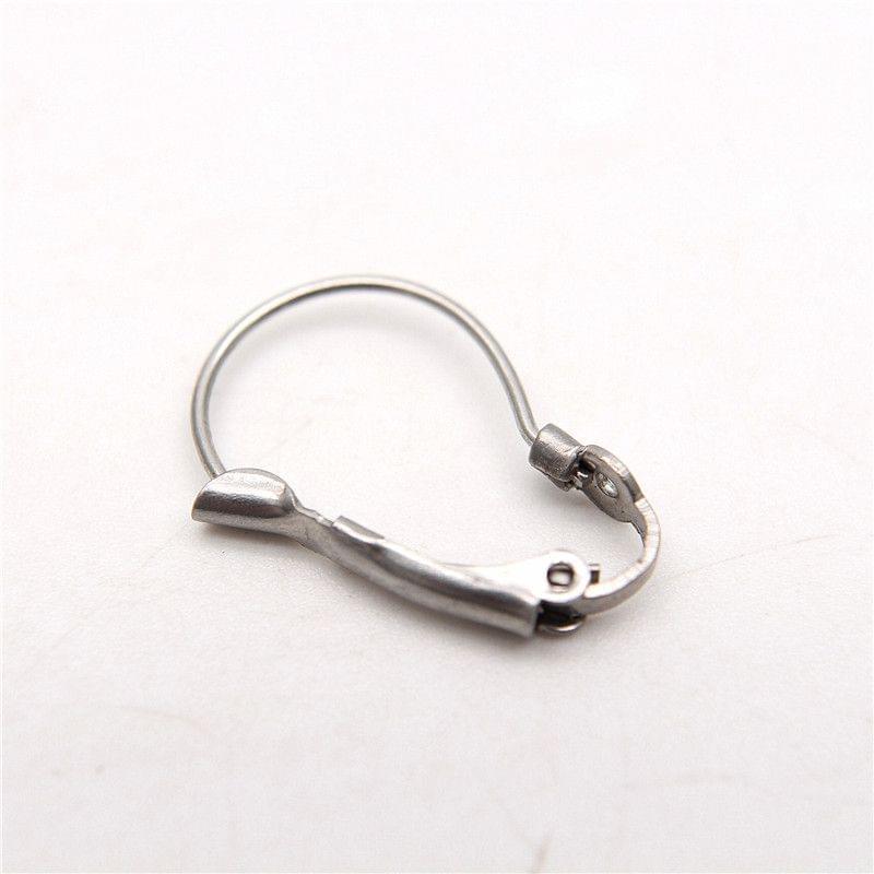18x12mm Open Loop Lever back Earring Hooks - Silver / Brass / 2 Pair [ Rs 32.5 / Pair ]