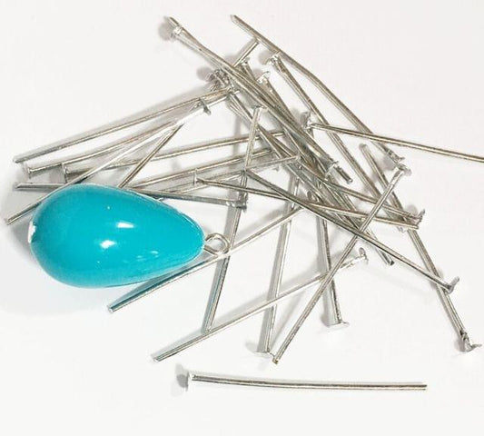 0.5 Inch Brass Head Pins Silver For Jewellery Making - Silver / 200 Pcs [ Rs 0.425 / Piece] / Brass