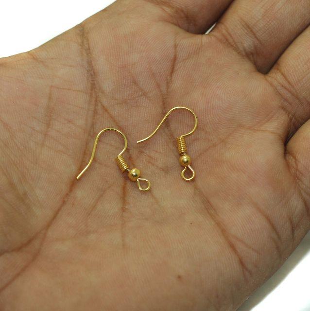 50 Pairs, 20x7mm Finish Earring Hooks - Golden / Iron