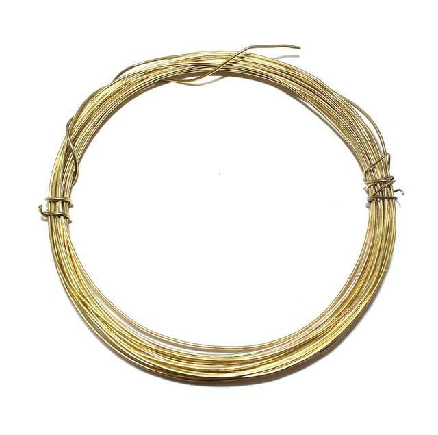 10 Mtrs 20 Gauge Plated Brass Craft Wire - Golden / 0.9mm / 1 Pack