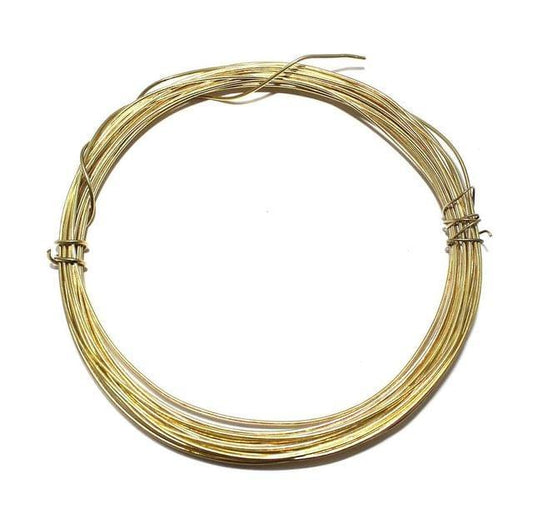 10 Mtrs 20 Gauge Plated Brass Craft Wire - Golden / 0.9mm / 1 Pack