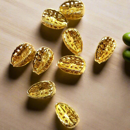 100 Balimbing Beads Golden 11x8mm - Golden / Iron / Assorted