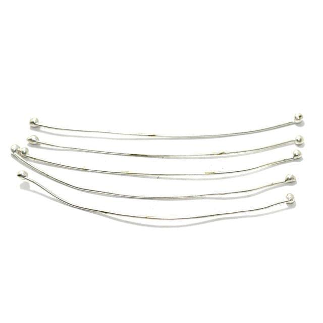 65 Pcs, 2.5 Inches Ball Pins Silver - Silver / 2.5 Inch / Brass