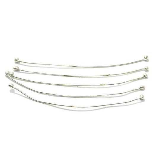 65 Pcs, 2.5 Inches Ball Pins Silver - Silver / 2.5 Inch / Brass