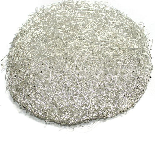 25 gm, 3 Inches Jewellery Fuse Wire Ball Pins - Silver / 3 Inch / Brass