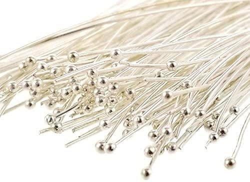 1.5 Inch Brass Ball Pins For Jewellery Making - Silver / 1.5 Inch / Brass