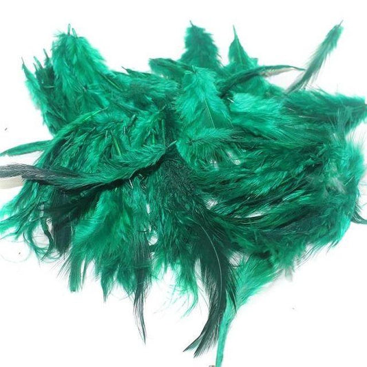 100 Jewellery Making Feather Green - Green / Feather / 100 Pcs
