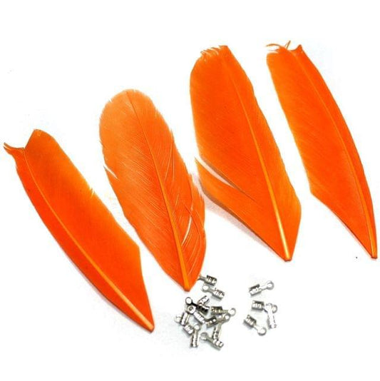 80+ Premium Jewellery Making Feathers Orange - Orange / Feather / Leaf