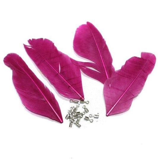 80+ Premium Jewellery Making Feathers Purple - Magenta / Feather / 80 Pcs