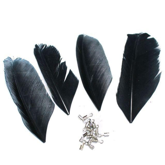 80+ Premium Jewellery Making Feathers Black - Black / Feather / 80 Pcs